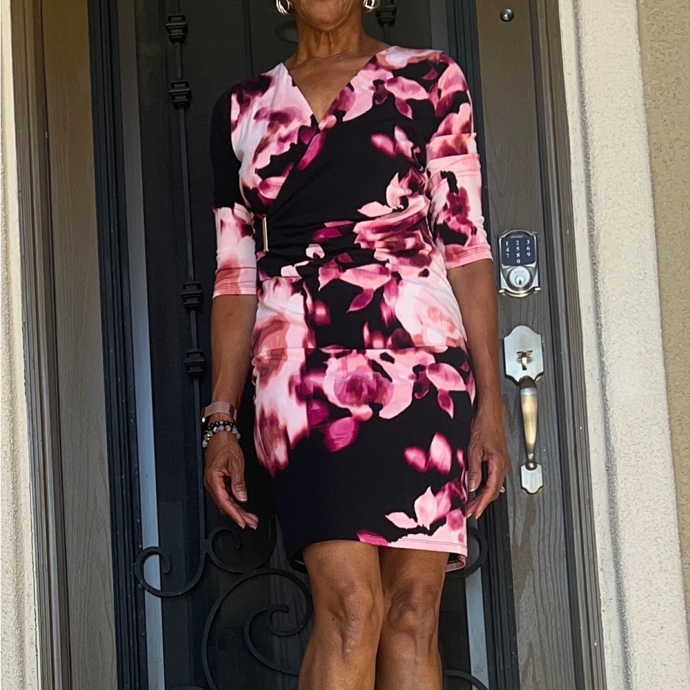 Pink work or cocktail dress, size 6